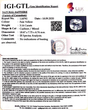 3.16/CT Natural yellow sapphire with Govt Lab Certificate-YELSA9V